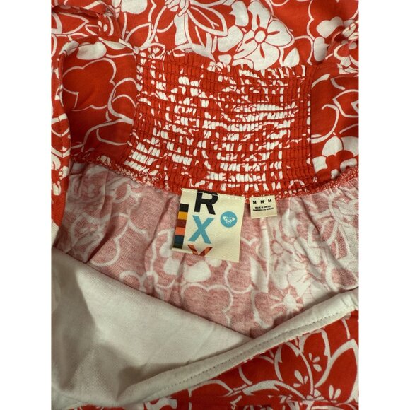 Roxy Floral Red & White Maxi Dress With Adjustable Straps Medium - Picture 7 of 10